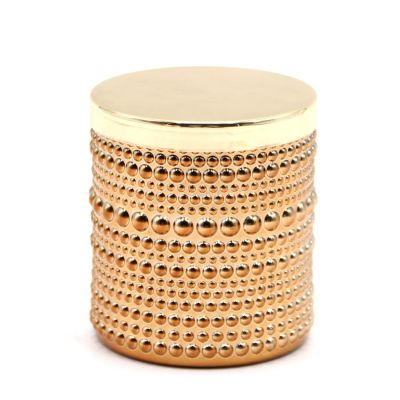 Wholesale Luxury Cup Empty Large Vessel Glass Holder Set Gold 20 Oz Candle Jar