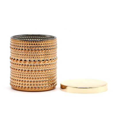 Wholesale Luxury 20 Oz Jar Cup Glass Holder Set Gold Large Candle Vessel