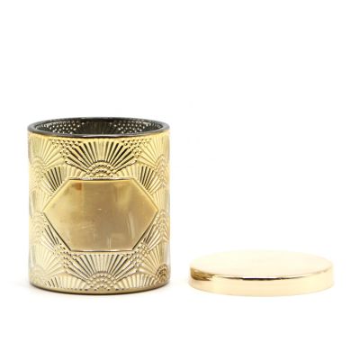 Empty High Quality Candle Jars Candles Fancy Gold Glass Jar With Metal Lid
