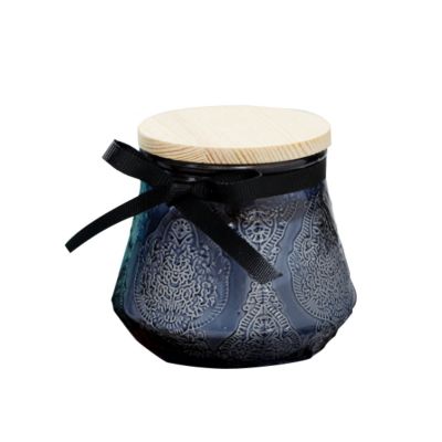 Wholesale Candle Mini Jars Frosted Colored Black Glass Candle Jar