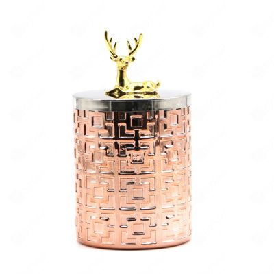 Wholesale Large Rose Gold Candle Jar Vintage Glass Candle Jar