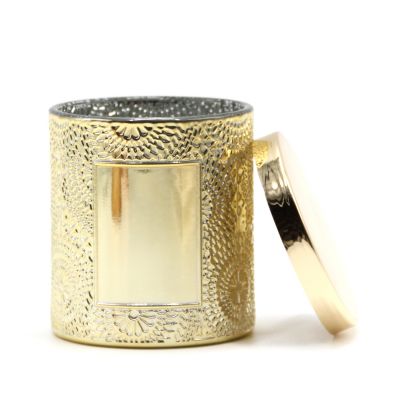 High Quality Empty Jar Metal Lid Fancy Candles Jars Glass Gold Candle
