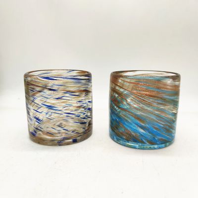 Customized painting glass jars handmade glass candle holders