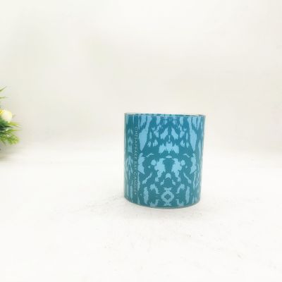 Large blue dot block color spray large-diameter durable candle holder