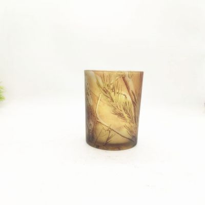 Large-caliber golden Maibi Maker's simple and joyful glass candle holder