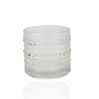 Wholesale ripple design glass candle jars for candle making