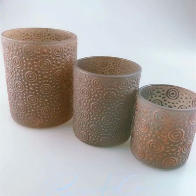 Christmas gift colored glass candle jars