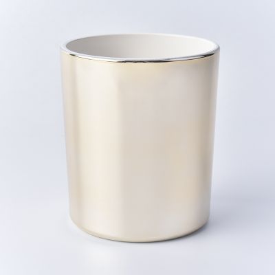 home deco metalized gold color 10 oz glass candle jar