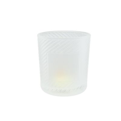 round Glass frosted Candle Holders