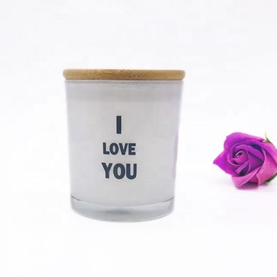 Yes handmade pillar shape white polished glass candle jar with bamboo lid for home decoration
