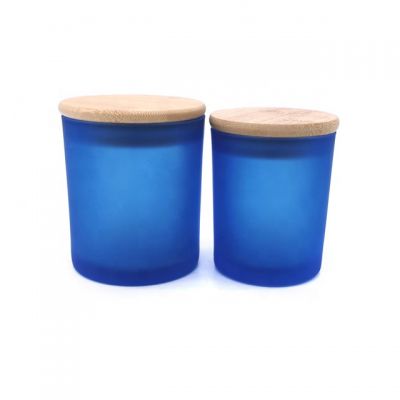 Romantic wholesale glass material wooden lid clear candle jars for candle making