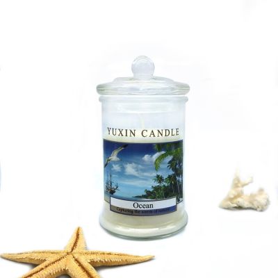 Clear transparent glass candle jar