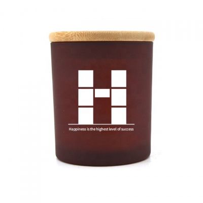 Customized frosted empty recycled candle container glass candle jars with lid