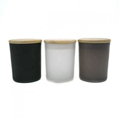 High quality empty matte glass candle jars for candle holder
