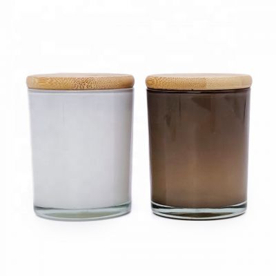 Hot Sale 200ml Table Candlestick spraying glass empty candle containers with lids