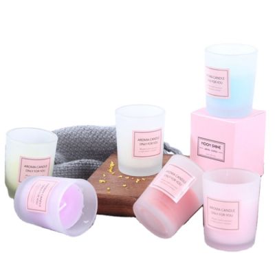 Wholesale clear glass candle jar matte black personalized candle jar with wooden lid