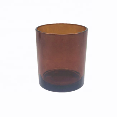 Wholesale the amber glass candle jar empty scented candle jars for home decoration