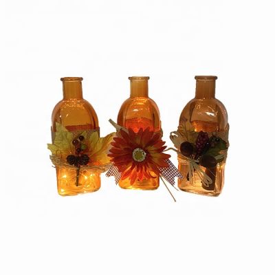 Wholesale fall Led light glass candle holder and Customizable for customers