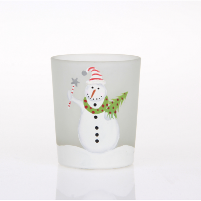 Wholesale christmas cylinder clear glass candle jar for home decoration