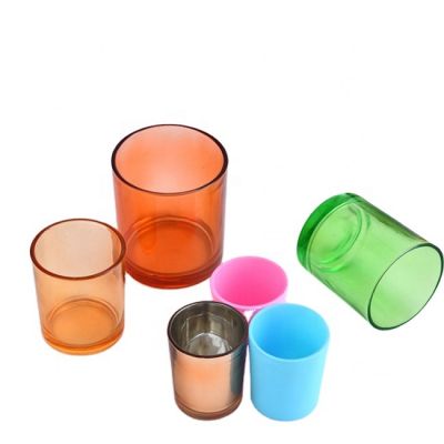 Eco friendly unique custom matte luxury purple candle vessels for home decoration wholesale empty glass candle jars in bulk