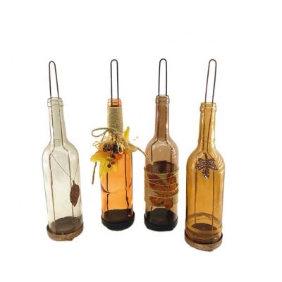 China candle holders supplier metal fall flower glass candle holder with iron frame