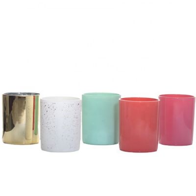 Unique frosted custom color painted glass candle jars wholesale