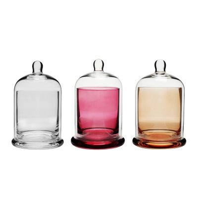 Wholesale festive decoration transparent glass shade colorful candlestick