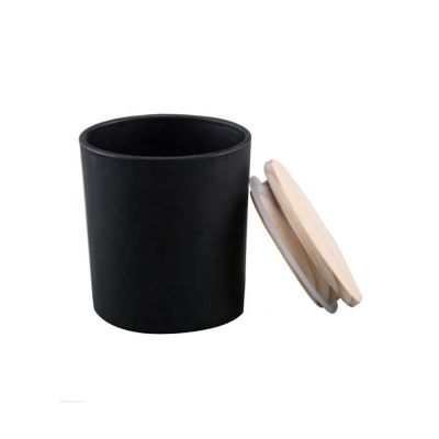 wholesale matte black white candle jars glass frosted glass candle jar with lid