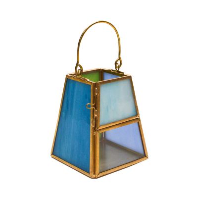 Creative life decoration blue and green Mosaic glass candle cup