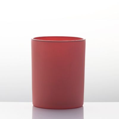 wholesale 260ml red empty candle holder in bulk custom glass jar candle container round candlestick custom
