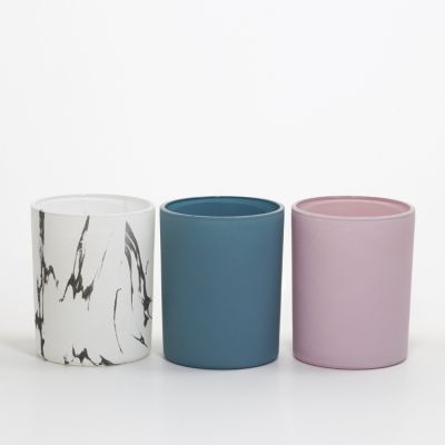 wholesale 8oz color modern candelabra candle holder custom unique glass candle vessel containers producers