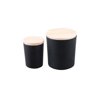 wholesale matte black white candle jars glass frosted glass candle jar with lid