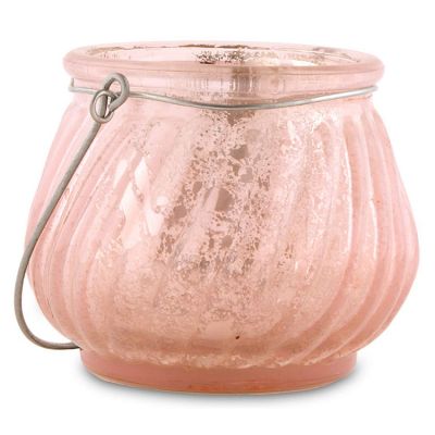Tea Light Candle Holders Mercury Votive Glass Lamp Lantern Hanging with Handle