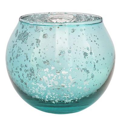 mercury green egg shaped glass candle holder ROUND tealight glass votive holders