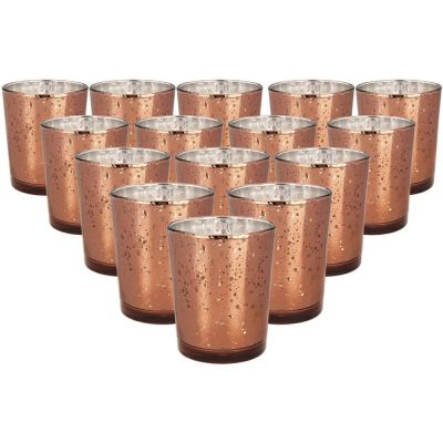 Set of 15 amber candle jar glass for wedding