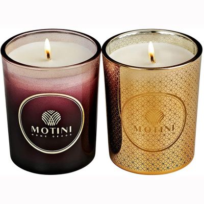 Decorative rose gold candle holder glass set for wedding