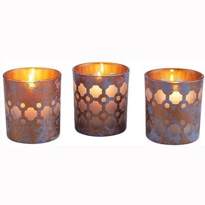 Hot sell high quality round clear colored glass candlestick candleholders