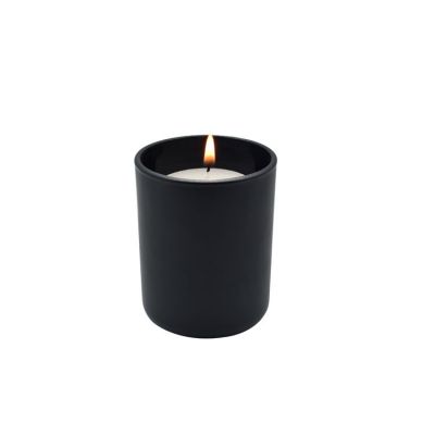 customs hot selling empty black 6oz candle glass jars
