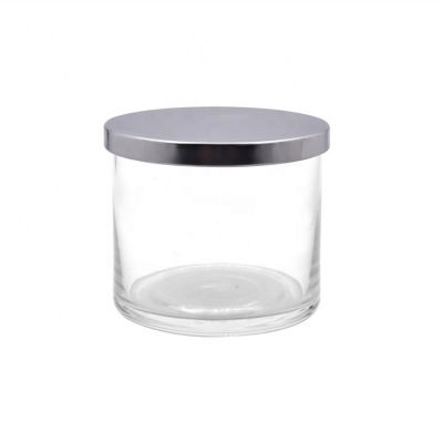high quality 13oz glass candle jar with rubber inside metal lid