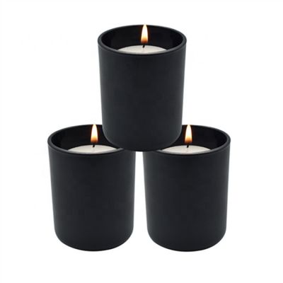 Black color candle jar glass candle holder