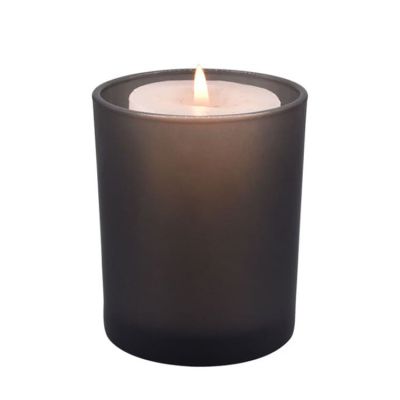 customs empty matte black cylinder 7oz glass candle jar