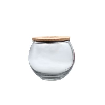 wholesale clear round customs empty candle jar glass