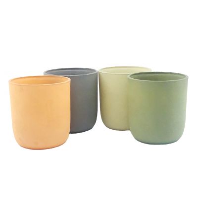 Wholesale glass candle jar empty white glass candle holder with lid