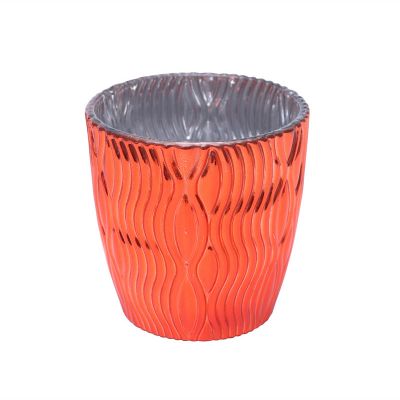 Red Vintage Glass Candle Holders Glass Container Candle Jar Coloured Glass Candle Jar