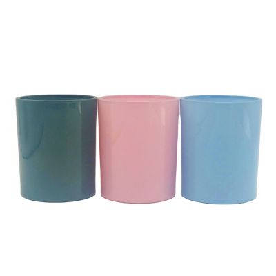 Wholesale candle jars glass large blue glass jar candle prayer candle glass jar
