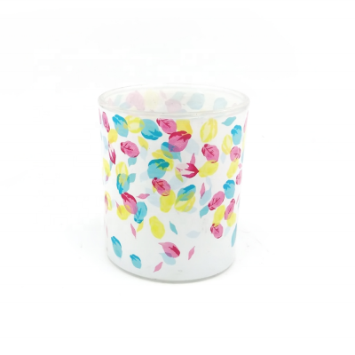 New high quality custom full logo candle glass