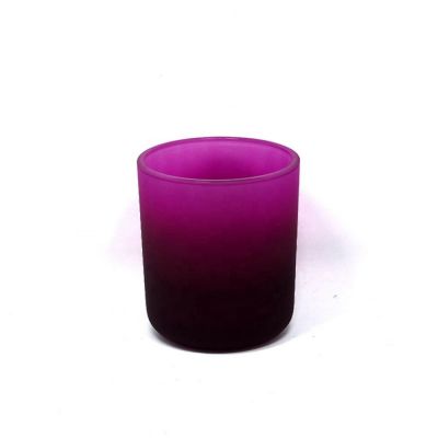 New Gradient color Two color unique frosted green glass candle jar