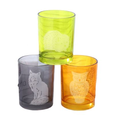 wholesale custom colorfull glass candle jar