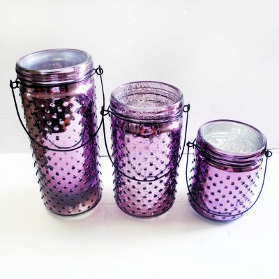 Hot sale new colorful candle jar holder glass candle light with twine handle
