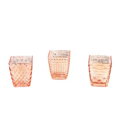 rose gold glass votive candle holder glass tealight candle jar